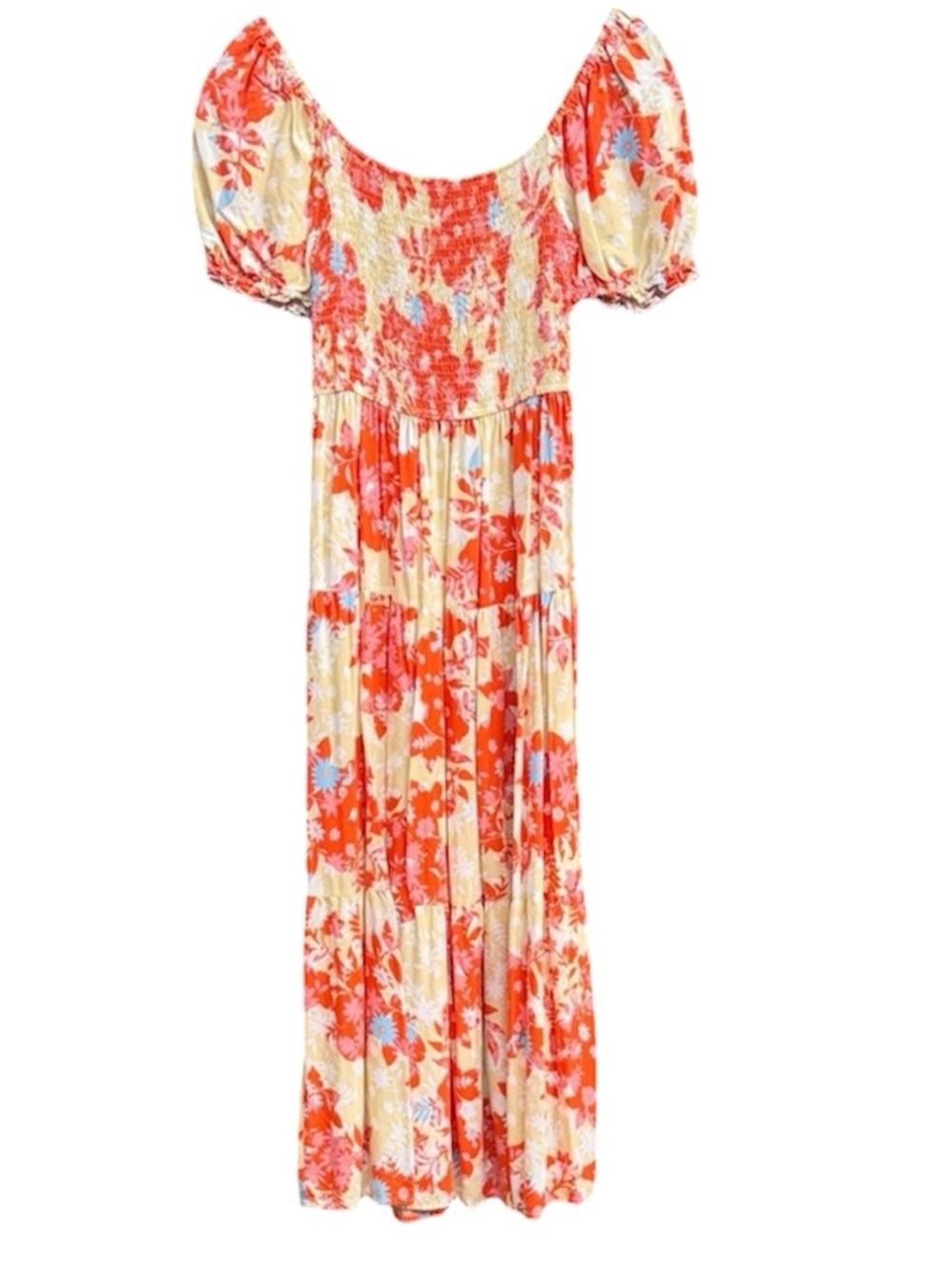 Zesica Vibrant Floral Puff Sleeve Maxi
Dress Boho Floral Maxi Dress sz. M - Picture 4 of 5